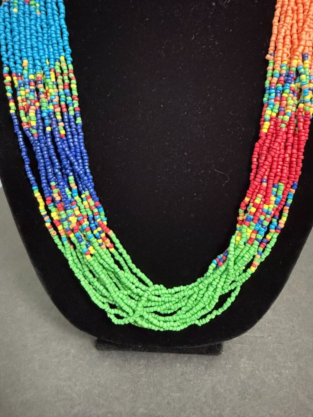 NWT nOir Multi-Strand ColorfulSeed Beaded Necklace Boho Tropical Colorful Native - Picture 5 of 9